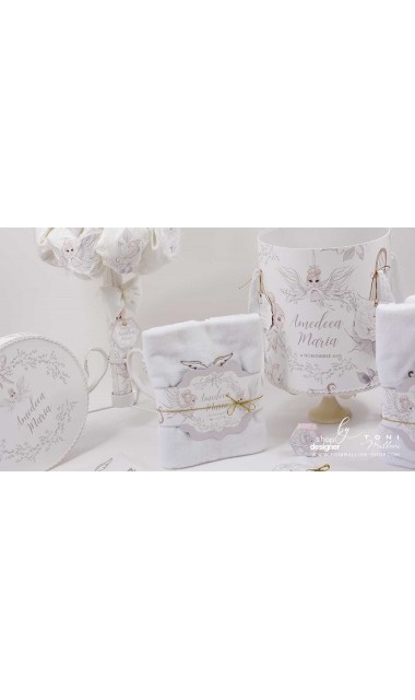 Trusou botez alb cu ingeri ideal pentru iarna Ingerul alb 8
